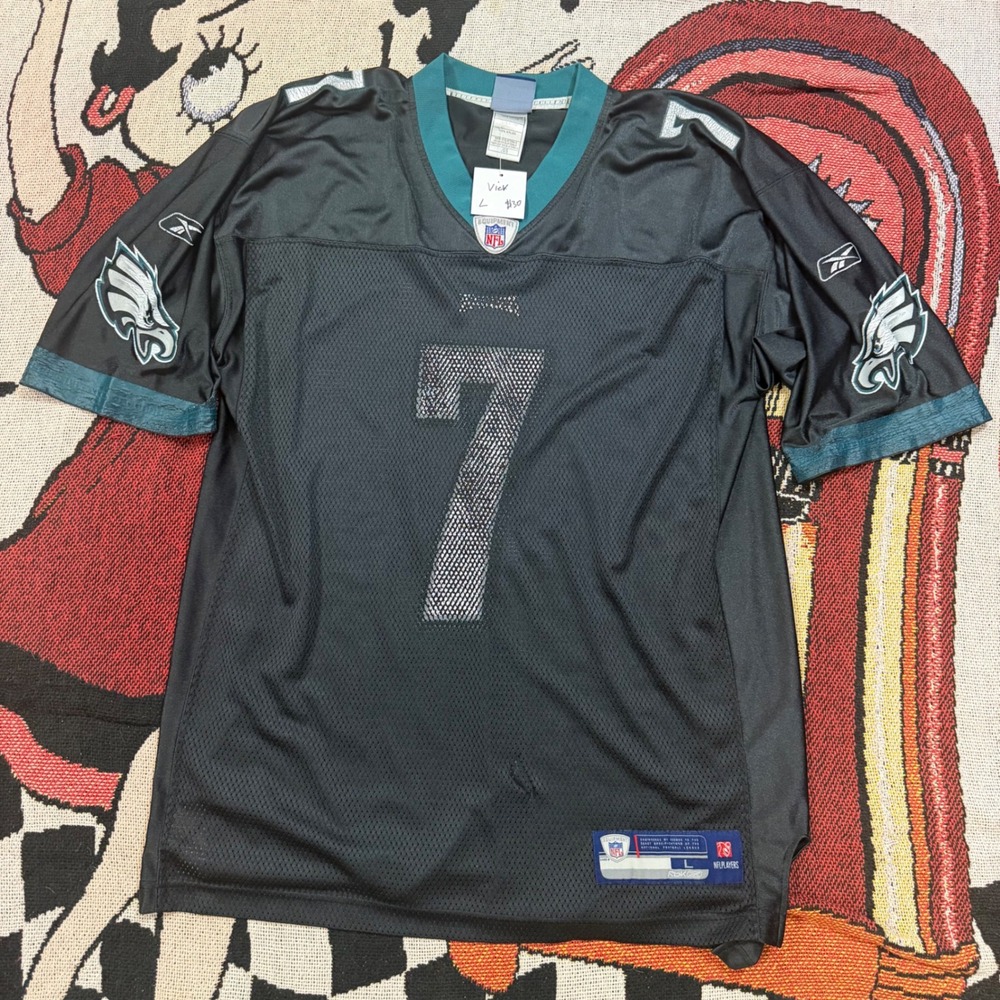 Reebok NFL Philadelphia Eagles Michael Vick 7 Jersey Black Mens Large Vintage